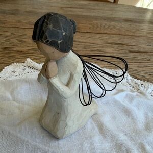 Willow Tree Praying Angel Figurine - Cream and Black
